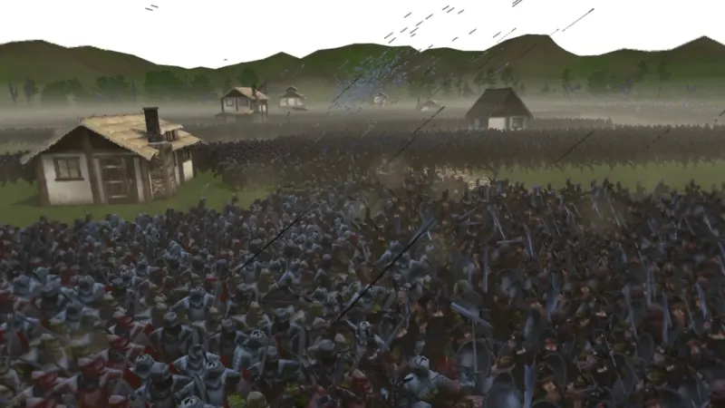 Village Outskirts, seconds after the lines meet